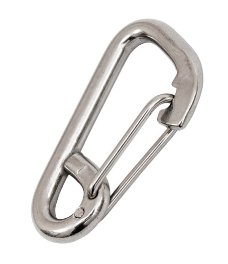 Karabińczyk płaski z oczkiem10x100mm nierdzewny