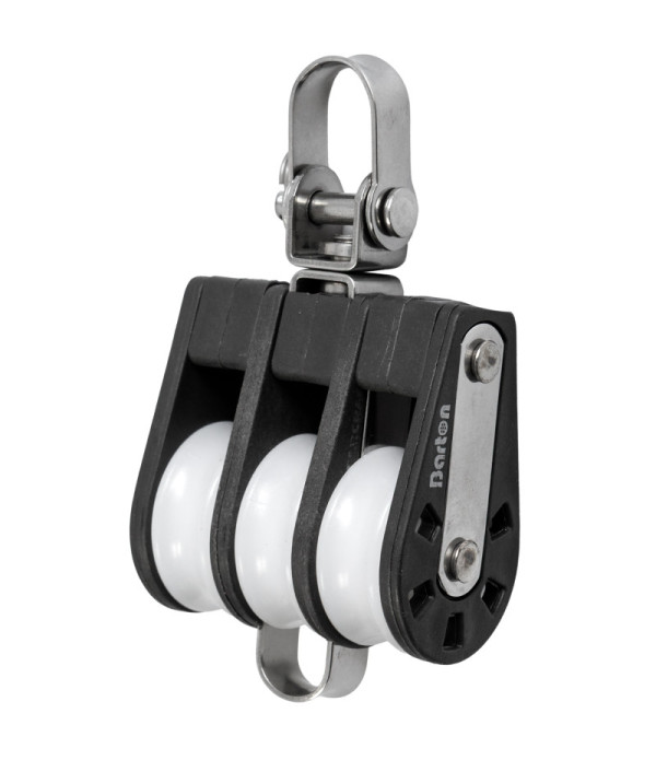 Bloczek Barton 8 potrójny, krętlik, zaczep 30mm B N01331